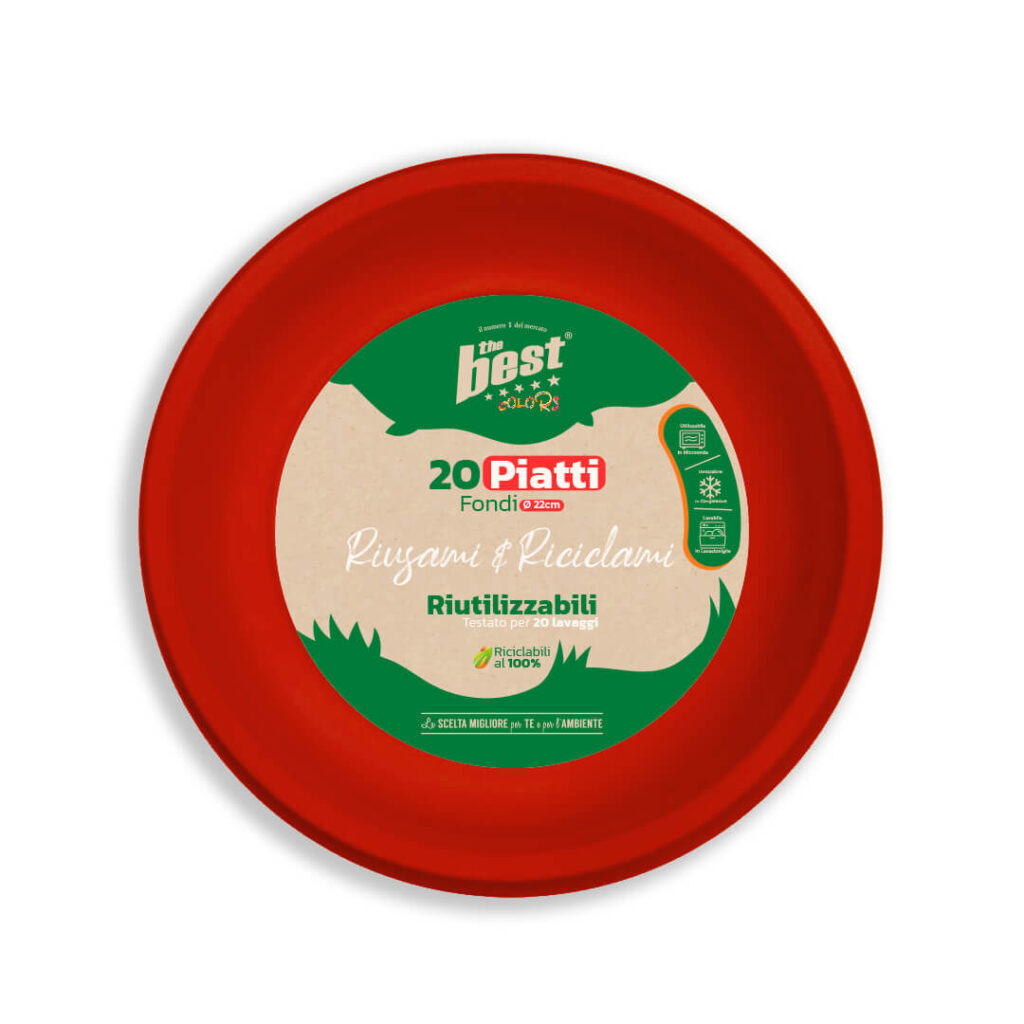 ART. 104 - THE BEST PIATTI FONDI ROSSO - 20 PZ