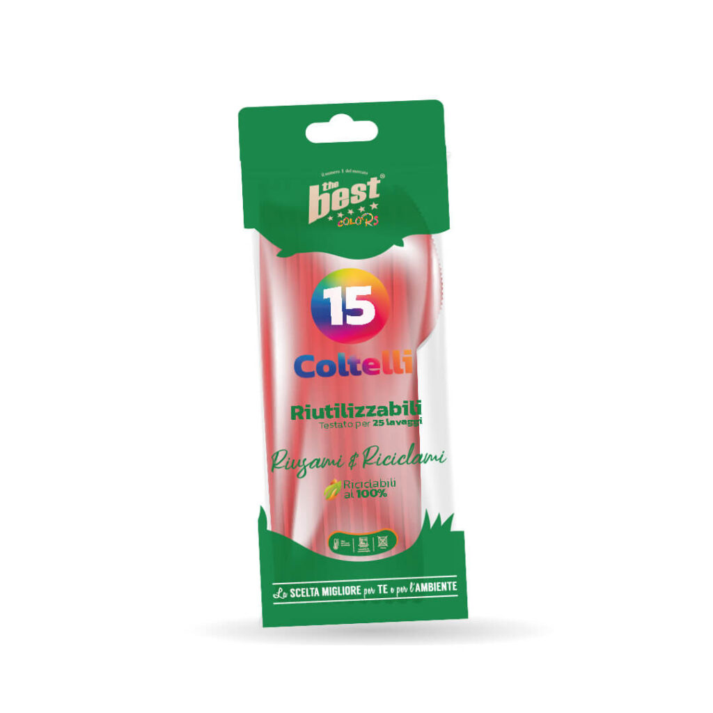 ART. 145 - THE BEST COLTELLI ROSSO - 15 PZ