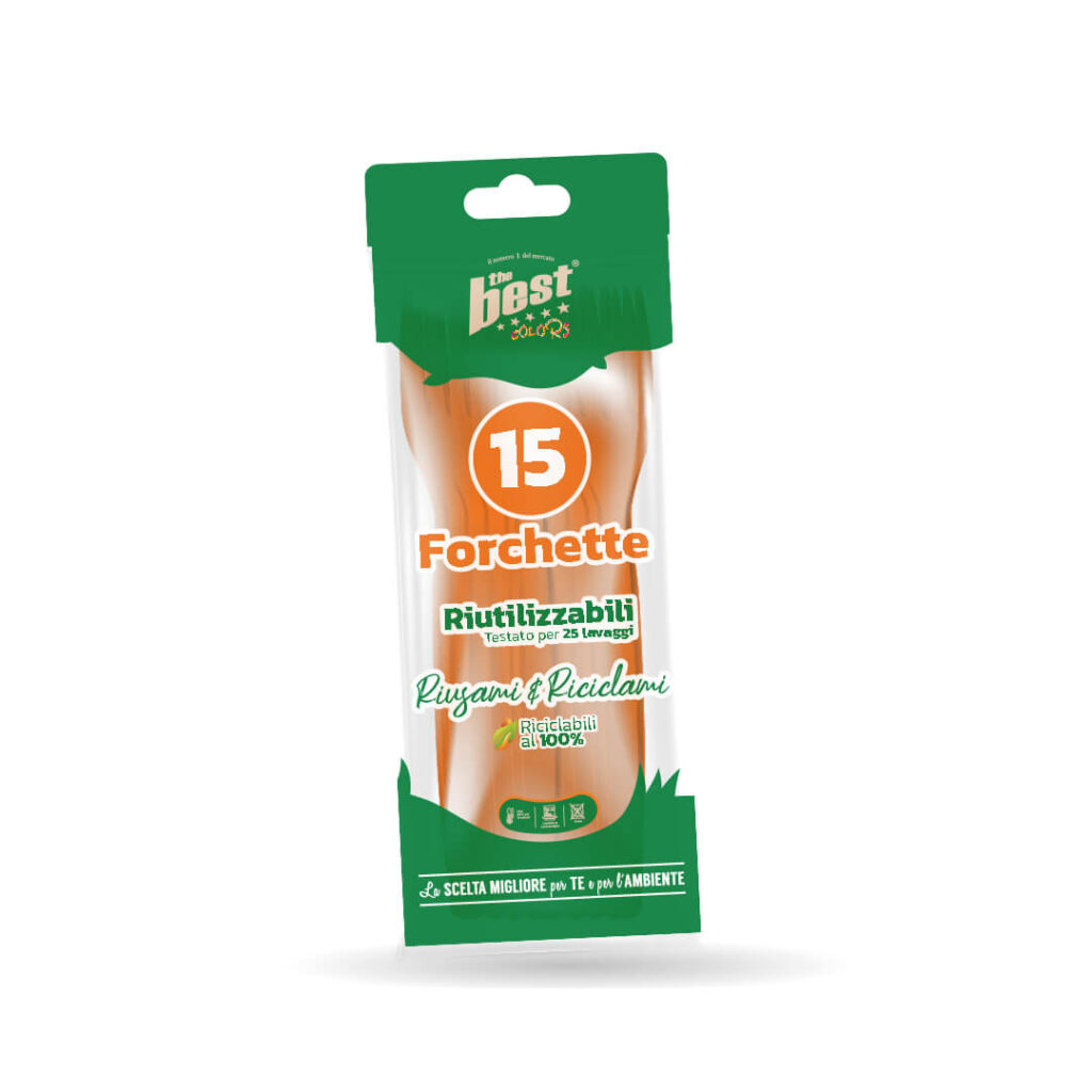 ART. 167 - THE BEST FORCHETTE ARANCIO - 15 PZ