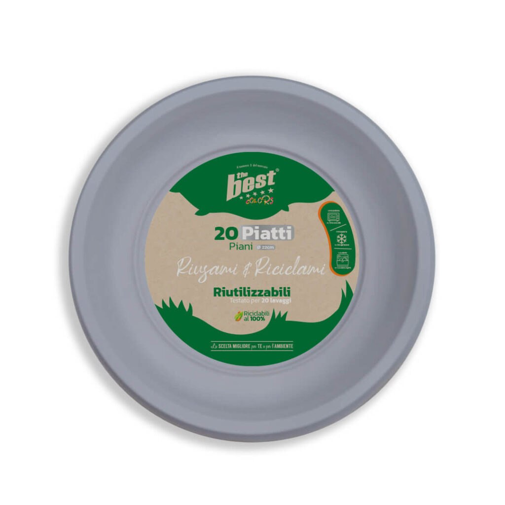 ART. 186 - THE BEST PIATTI PIANI ARGENTO - 20 PZ