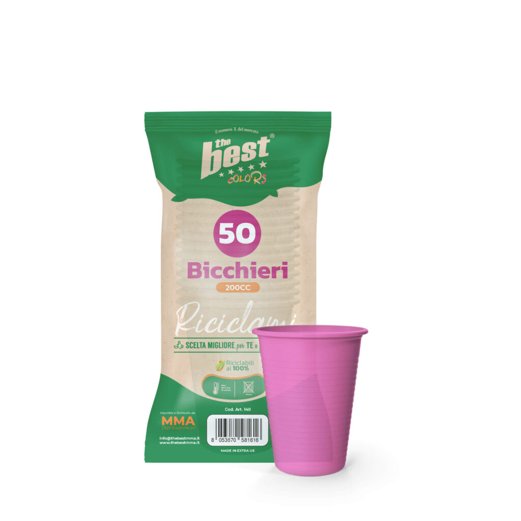 ART. 110 - THE BEST BICCHIERI FUCSIA - 50 PZ + trasparente