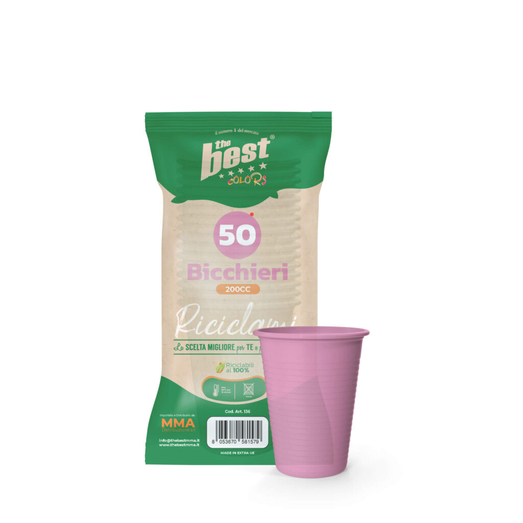 ART. 136 - THE BEST BICCHIERI ROSA - 50 PZ + trasparente