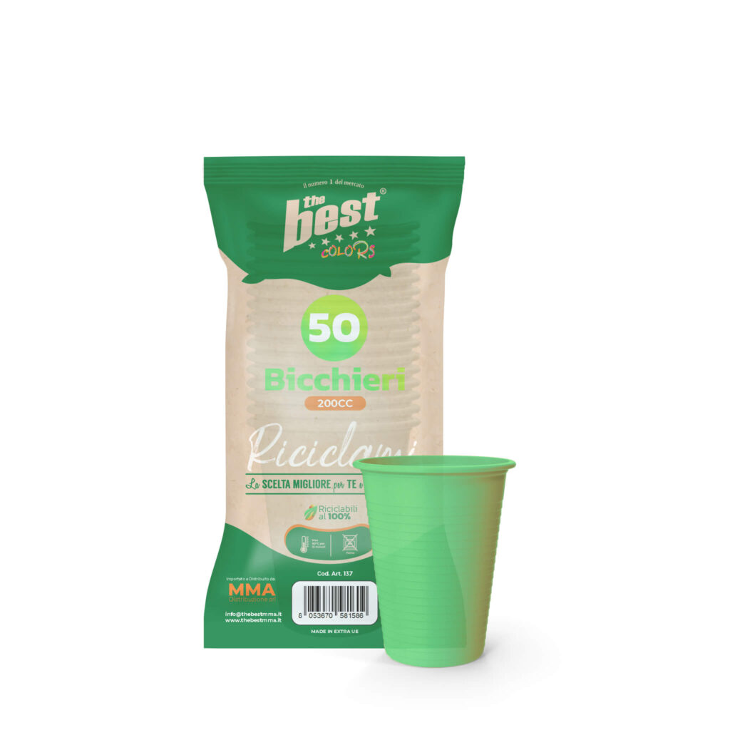 ART. 137 - THE BEST BICCHIERI VERDE - 50 PZ + trasparente