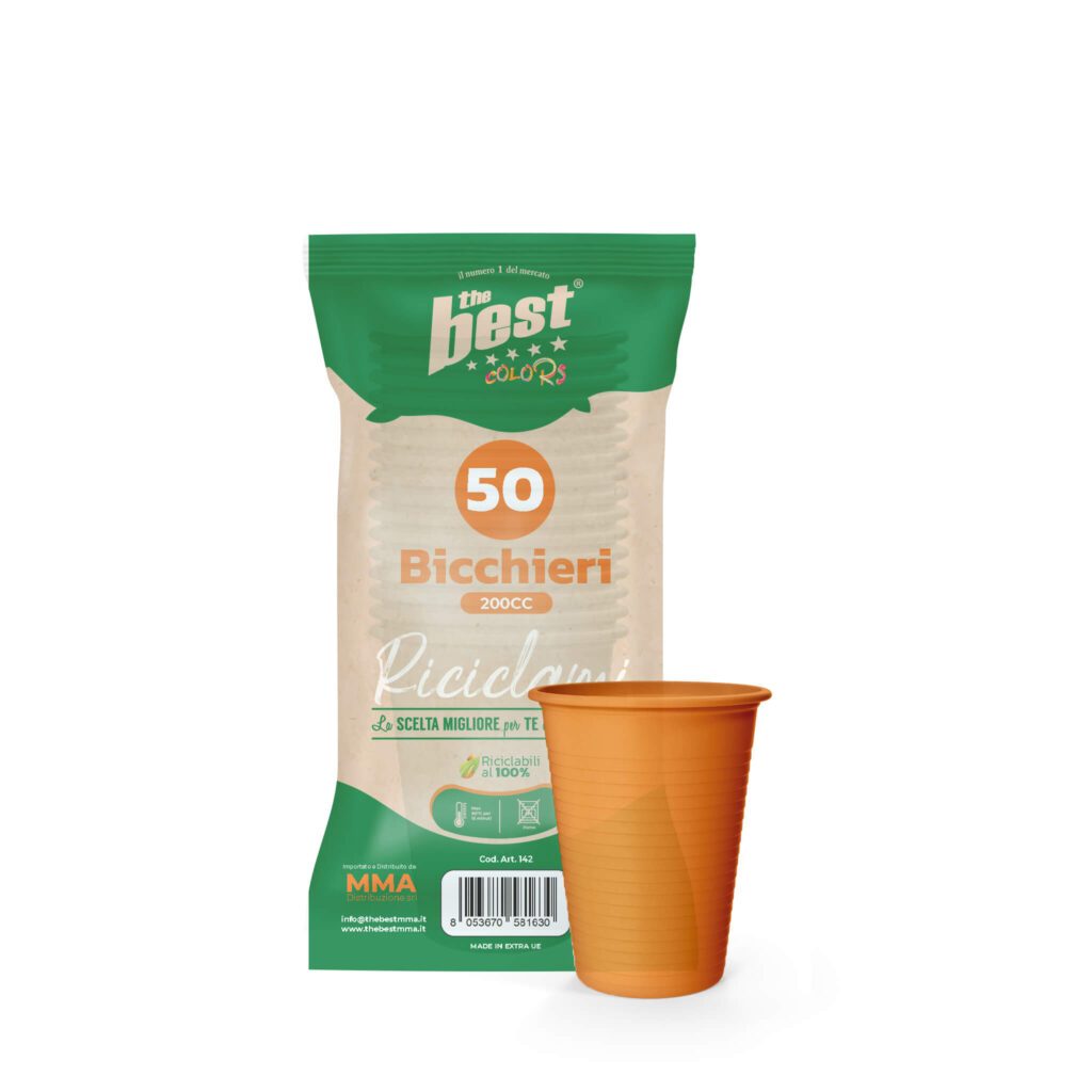 ART. 142 - THE BEST BICCHIERI ARANCIO - 50 PZ + trasparente