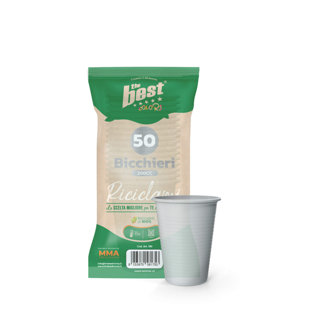 ART. 190 - THE BEST BICCHIERI ARGENTO - 50 PZ + trasparente